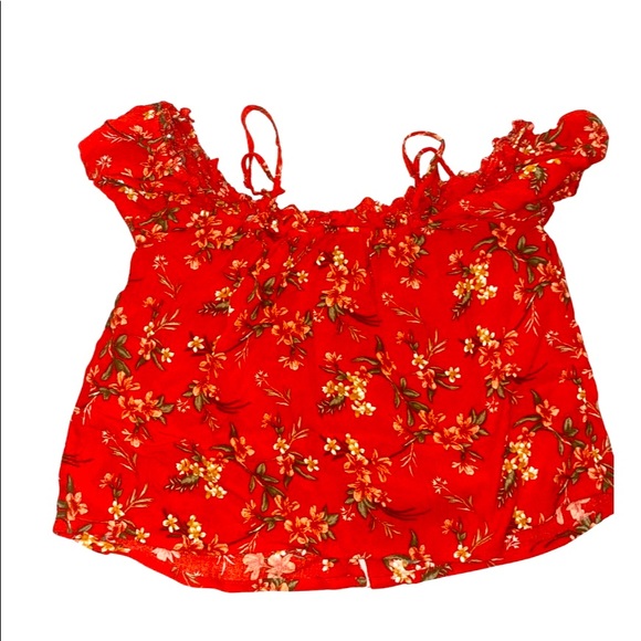 Button front off the shoulder top womans small - Picture 2 of 5